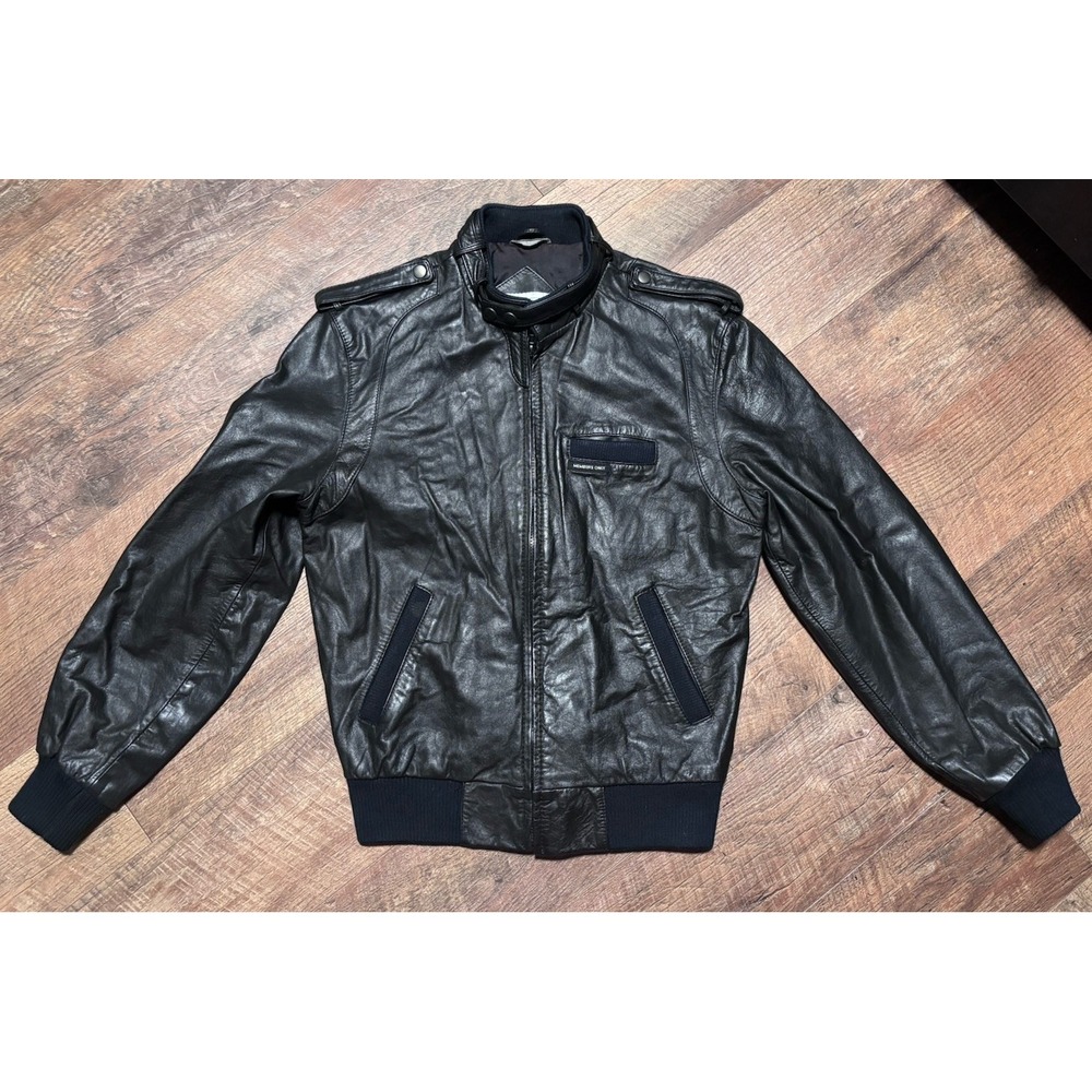 Vintage Members Only Black Leather Jacket – Size 40 (Medium)